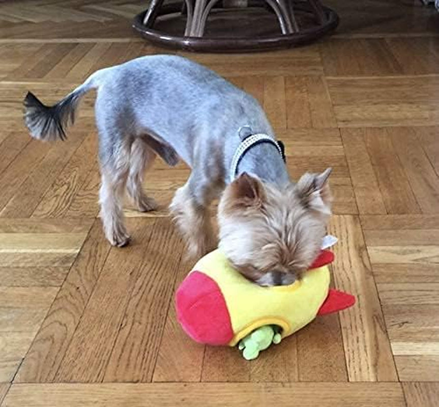 Interactive Plush Squeaky Hide and Seek Squirrel Puzzle Toy for Small Dogs (Spaceship and Aliens Design)