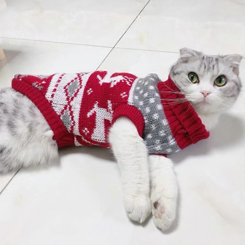 Suéter de Navidad para gato, disfraz de mascota cálido de invierno para gatos Kedi Katten, ropa de Sphynx, ropa para mascotas, ropa para perros, animales, ropa de gato