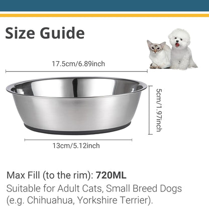 Premium Lightweight Stainless Steel Cat Bowls - 3 Cup Capacity, Set of 2