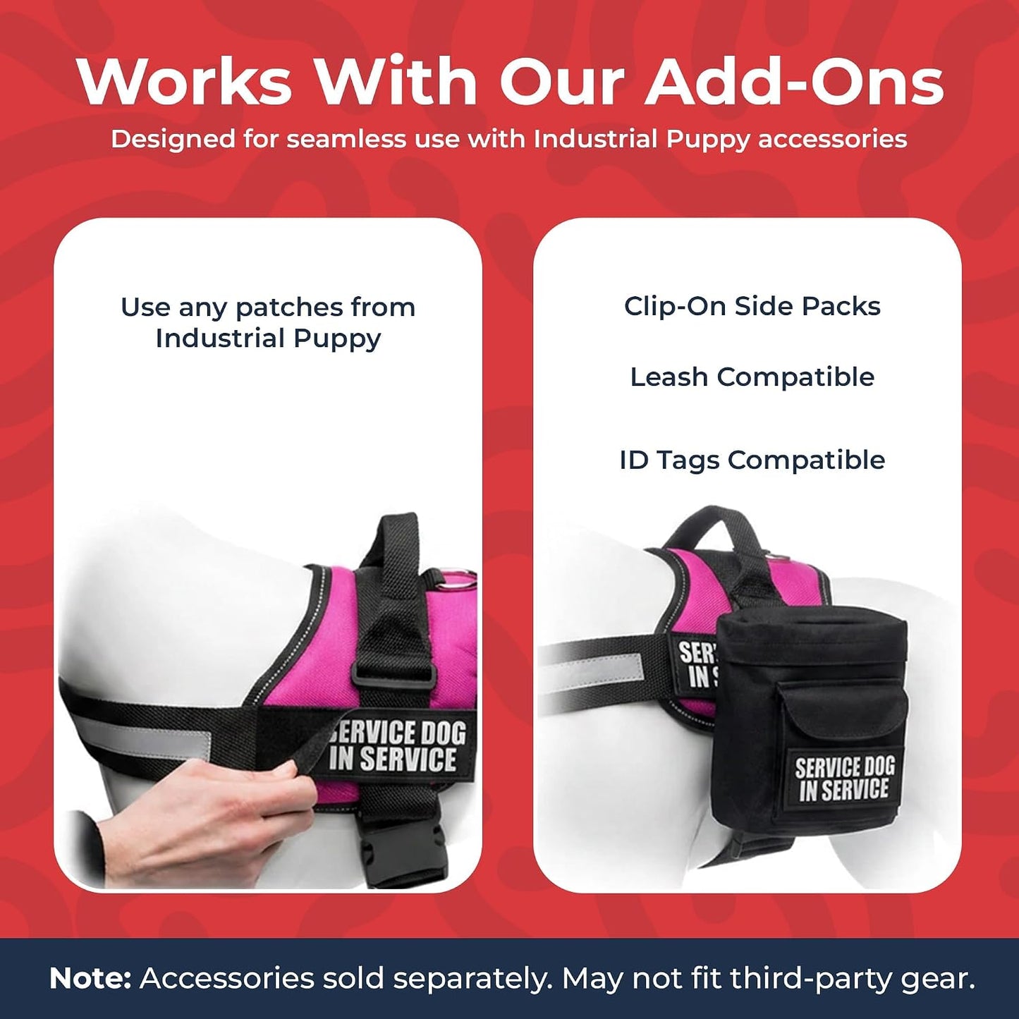 Service Dog in Training Vest Harness Small 19.5-25 in Pink | Durable & Adjustable Vest for Dog with Reflective Straps, Removable Patches, Handle & D-Ring, Travel and Daily Use