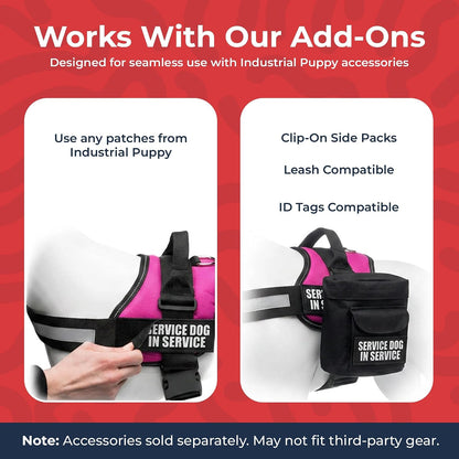 Service Dog in Training Vest Harness Small 19.5-25 in Pink | Durable & Adjustable Vest for Dog with Reflective Straps, Removable Patches, Handle & D-Ring, Travel and Daily Use